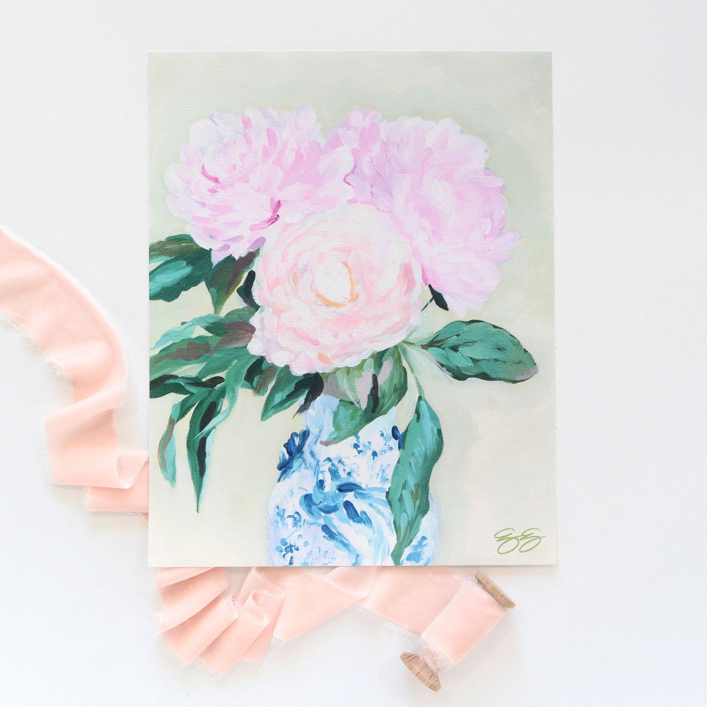 Peony fine art print on canvas