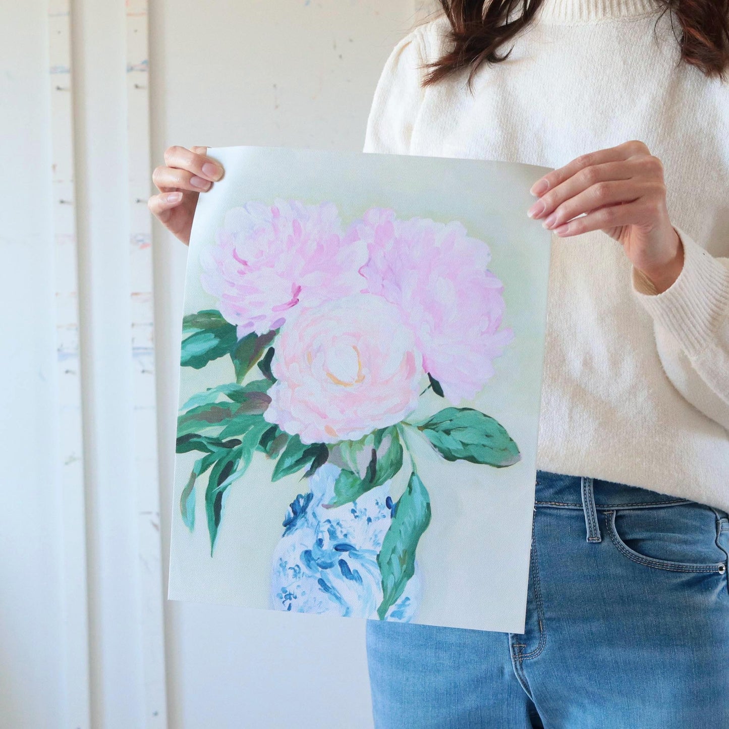 Peony fine art print on canvas