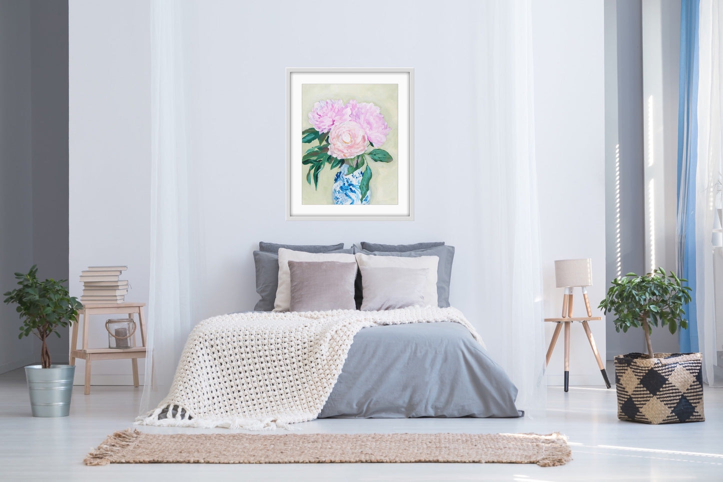 Peony fine art print on canvas