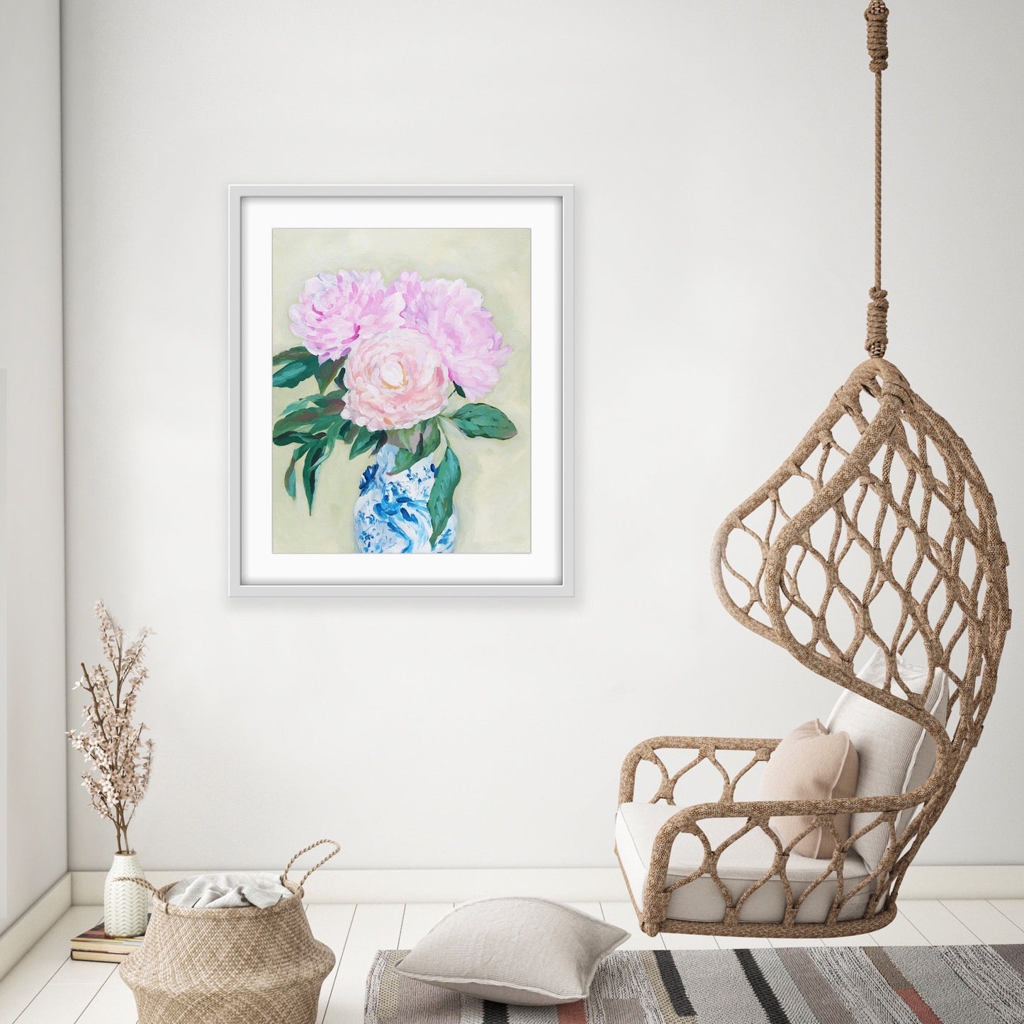 Peony fine art print on canvas