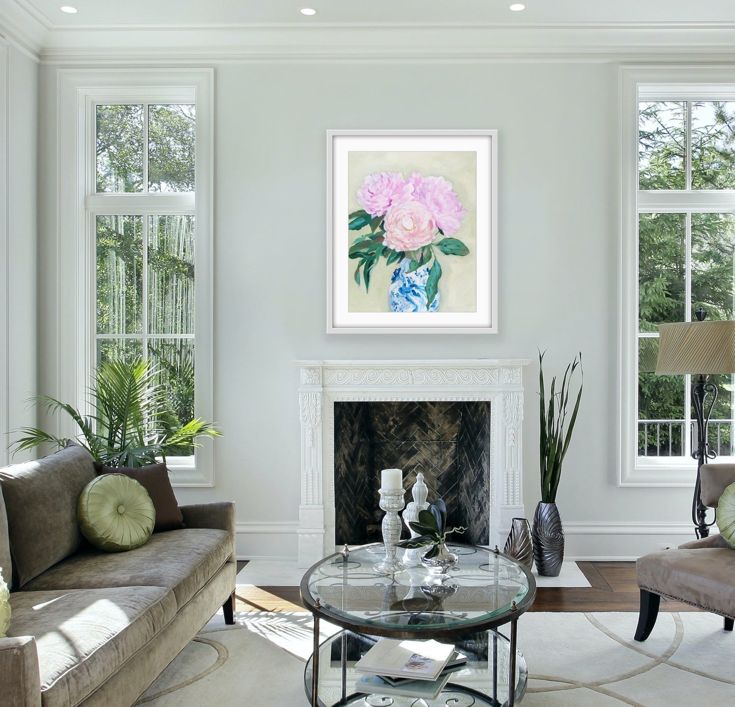 Peony fine art print on canvas