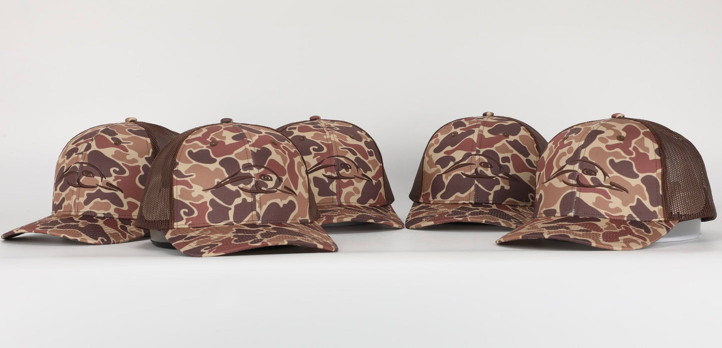 Old School Brown AFW Logo Trucker