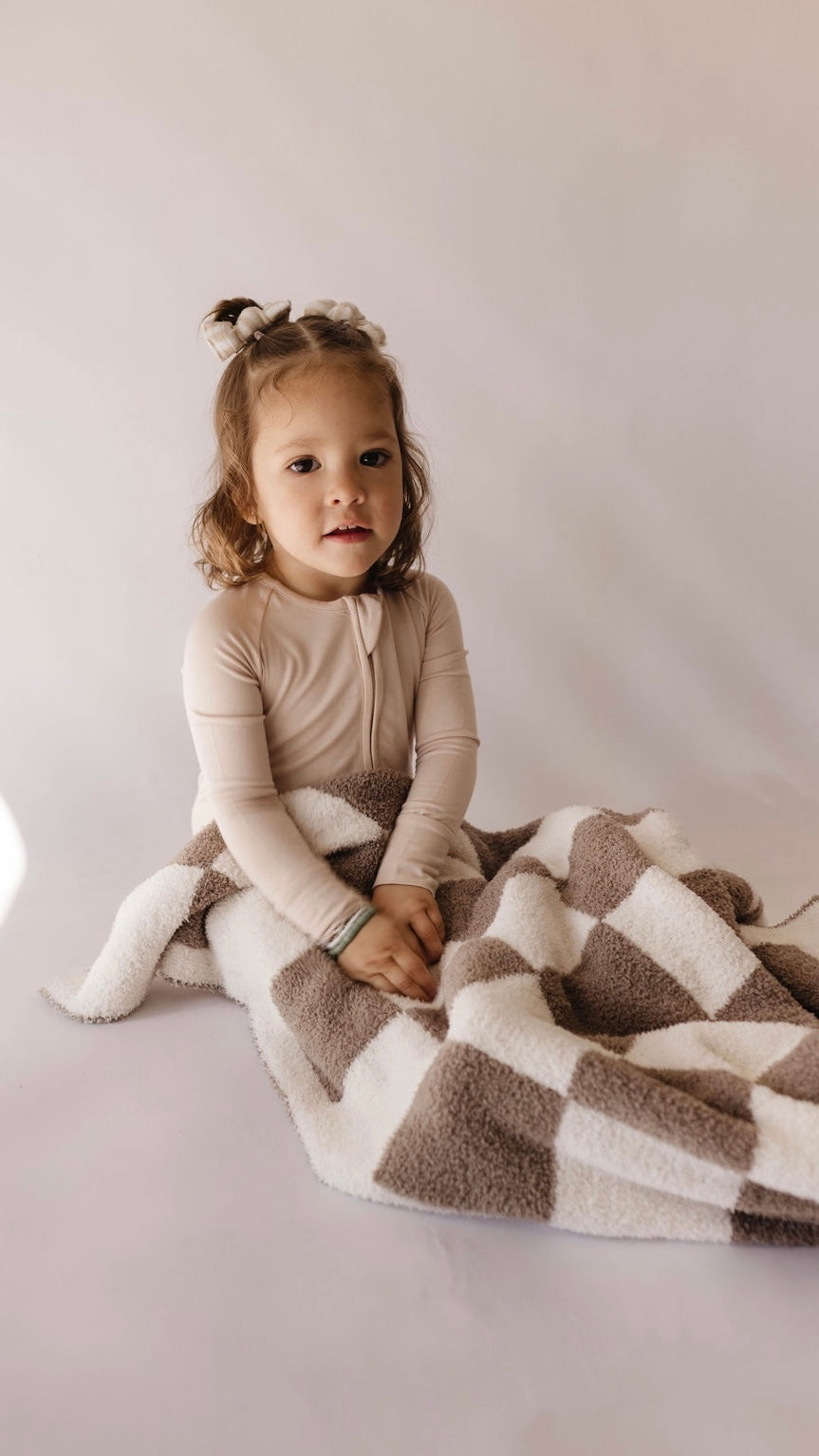 Mushroom Checkerboard | Plush Blanket