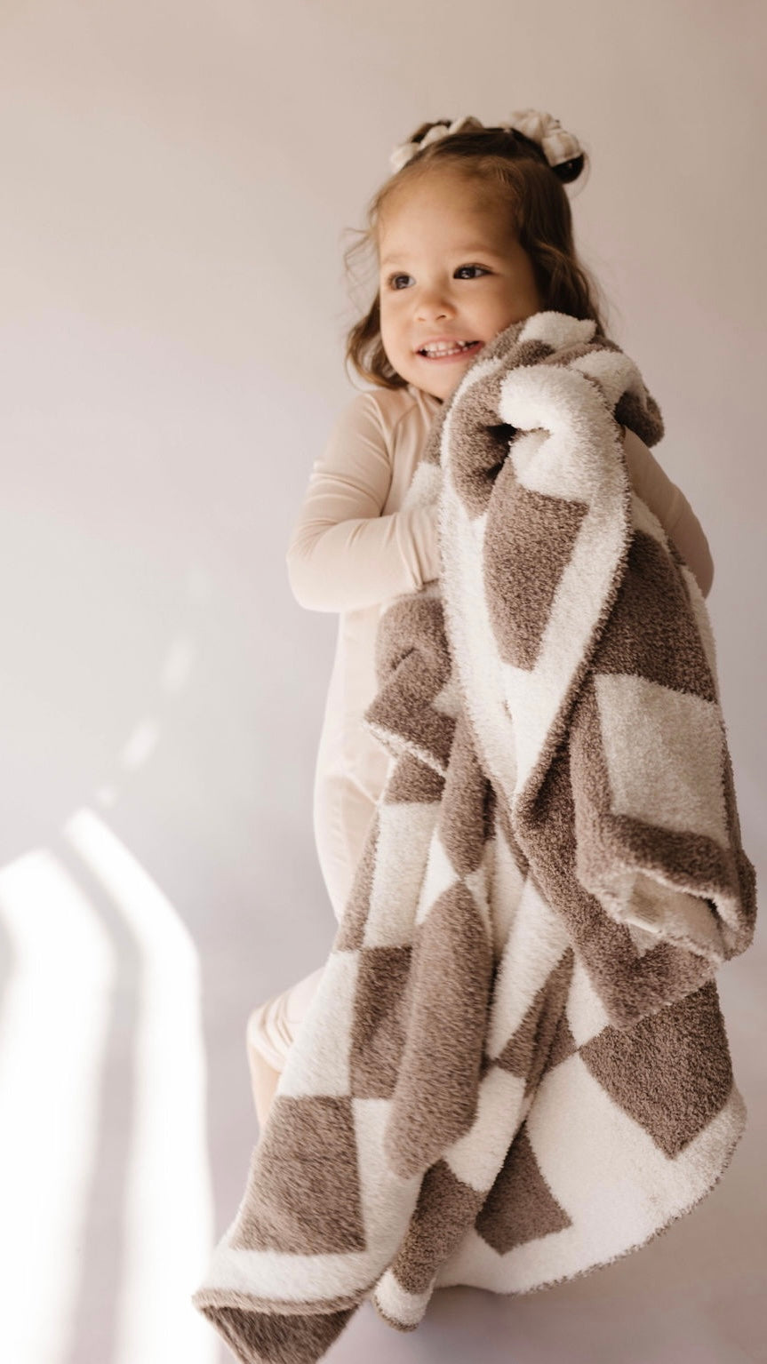 Mushroom Checkerboard | Plush Blanket