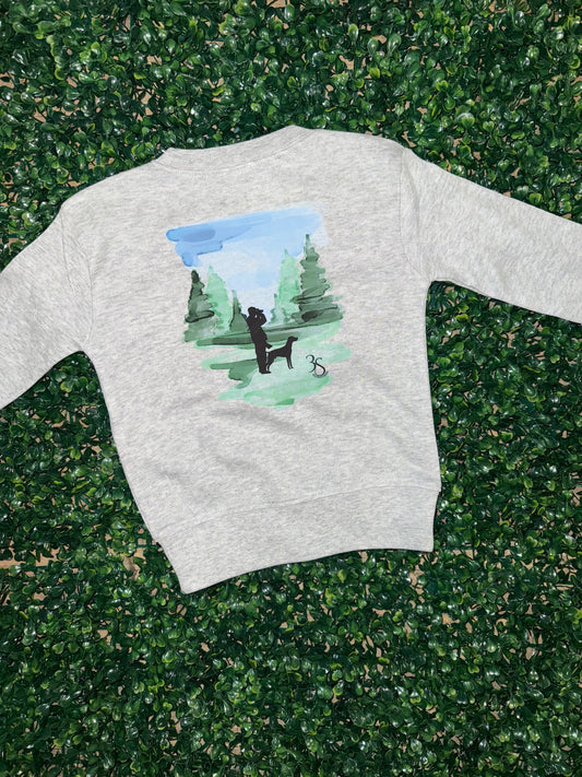 3S Outfitters Graphic Long Sleeve Tee Watercolor Hunter & Dog