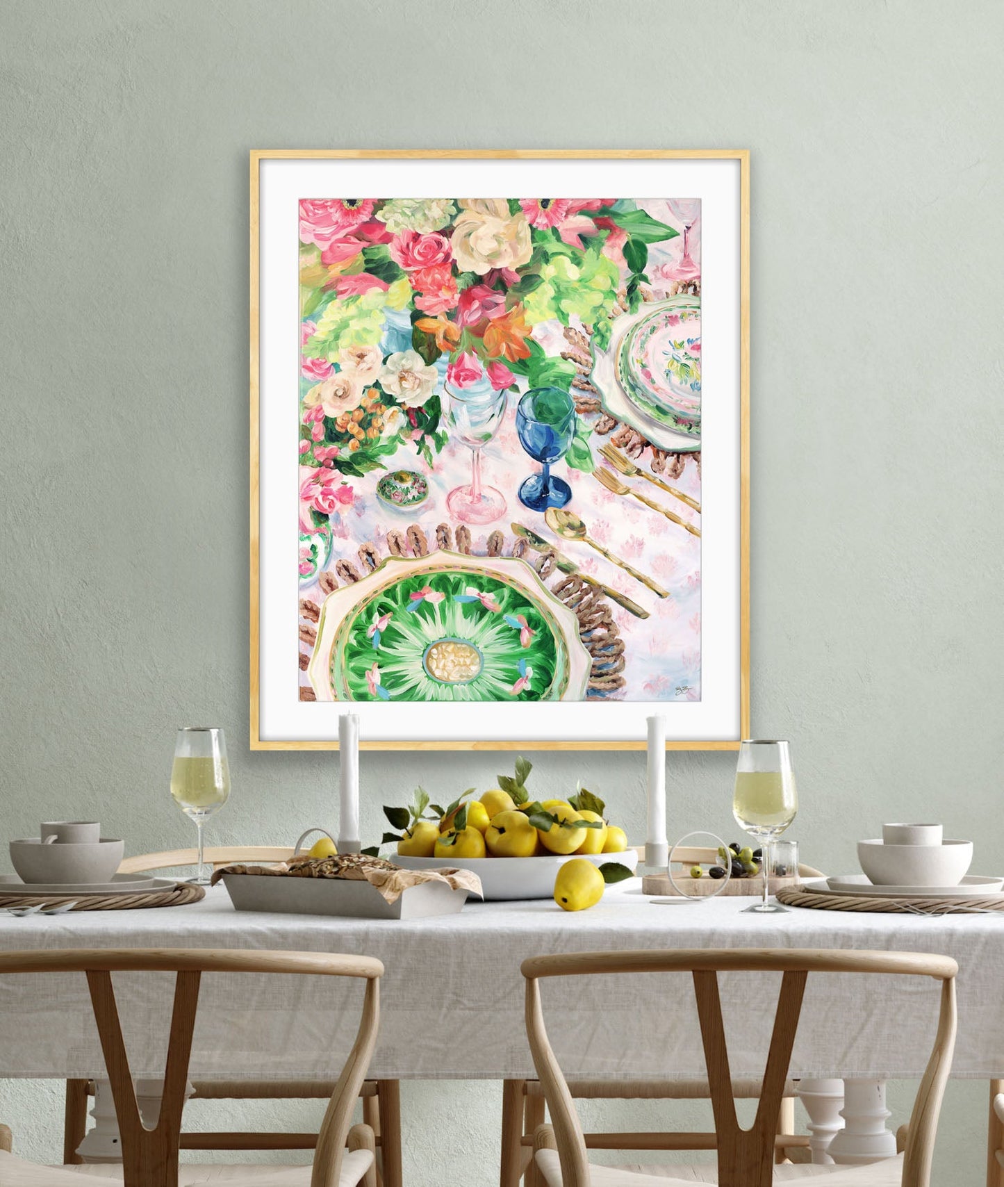 Famille Rose, a fine art print on canvas