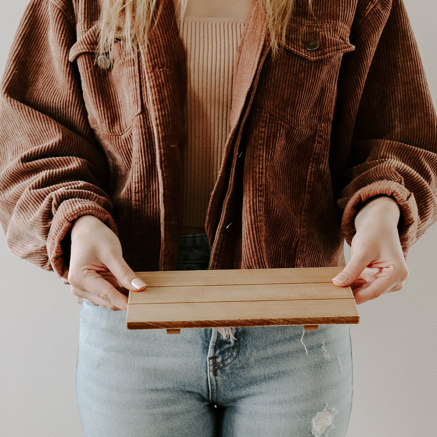 Natural Rectangular Wood Tray