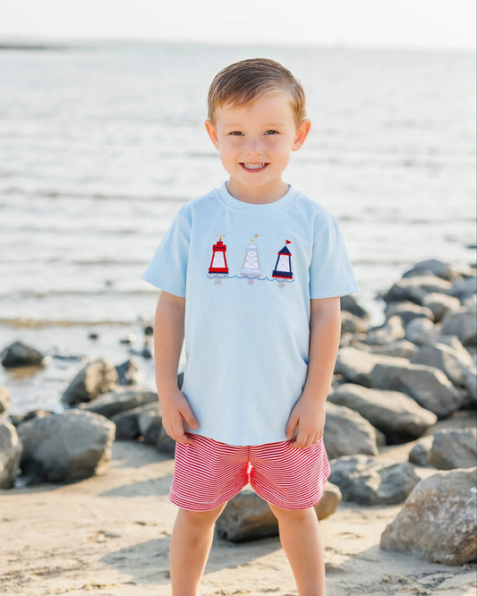 Red, White, and Buoy Short Set