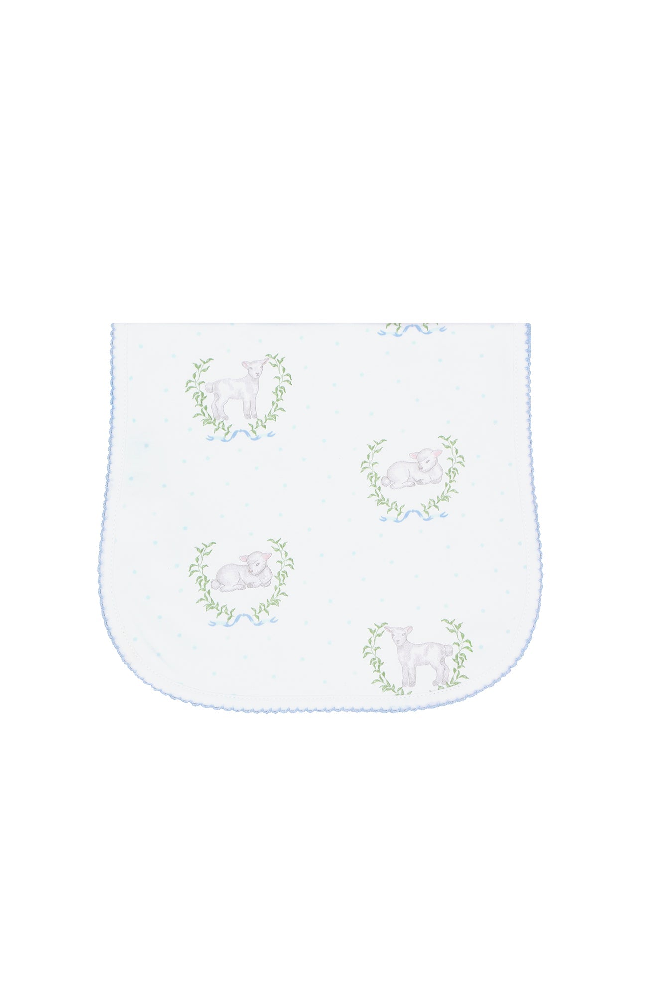 Blue Lamb Print Burp Cloth