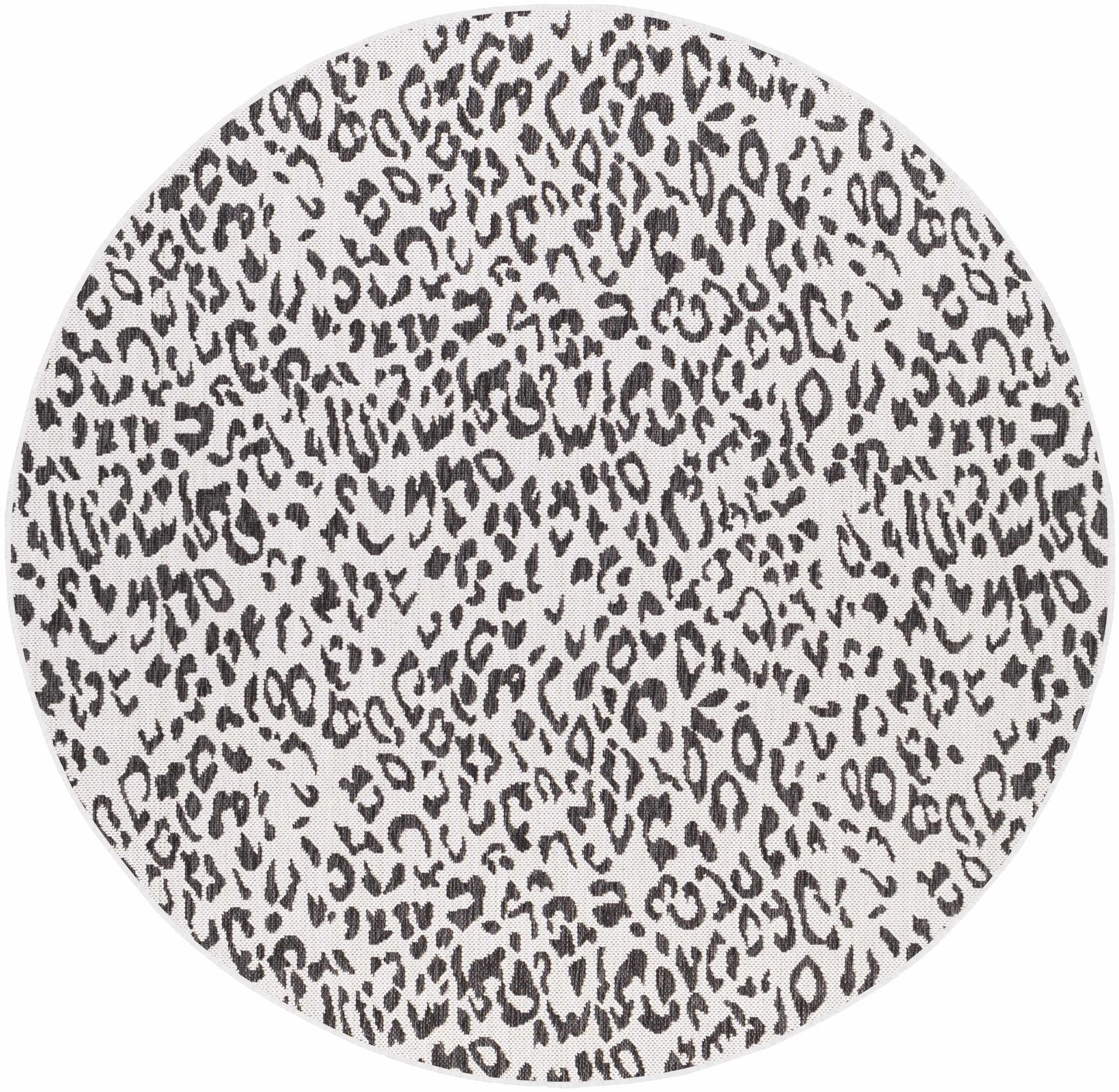 Alderbury White Leopard Print Rug