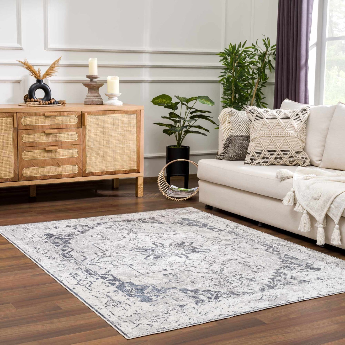 Ivory Hera Washable Area Rug