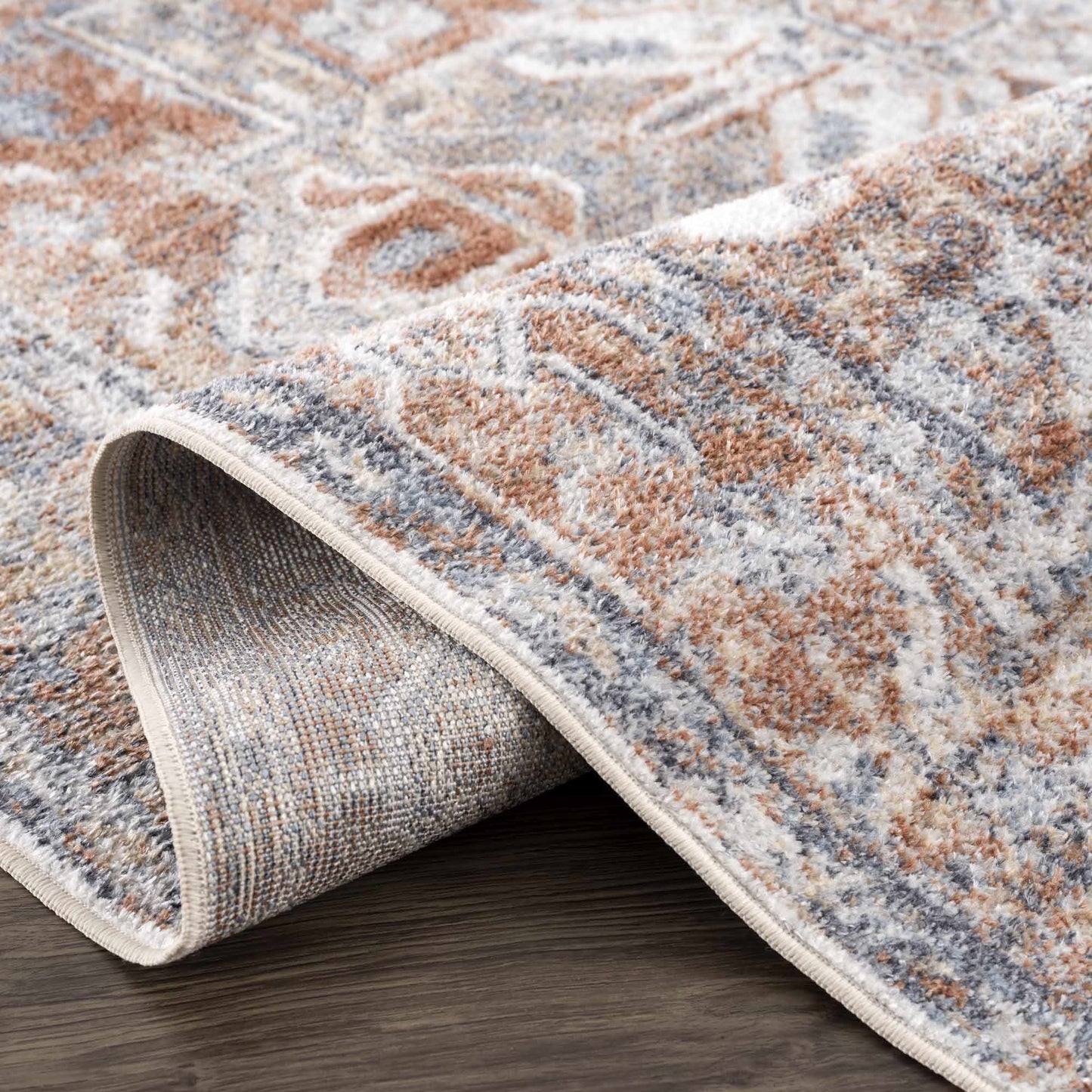 Rust Hera Washable Area Rug - Clearance