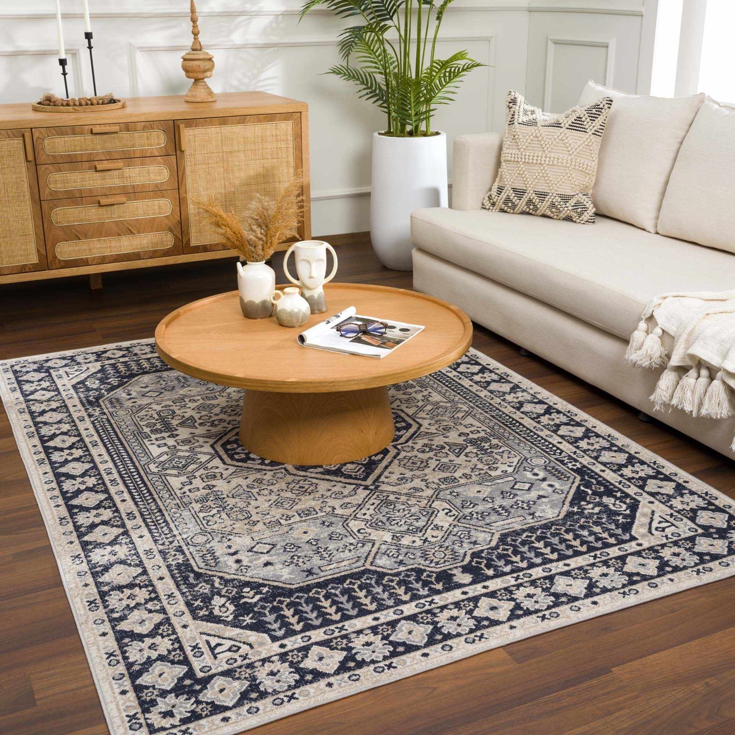 Cabacungan Cream & Gray Washable Area Rug