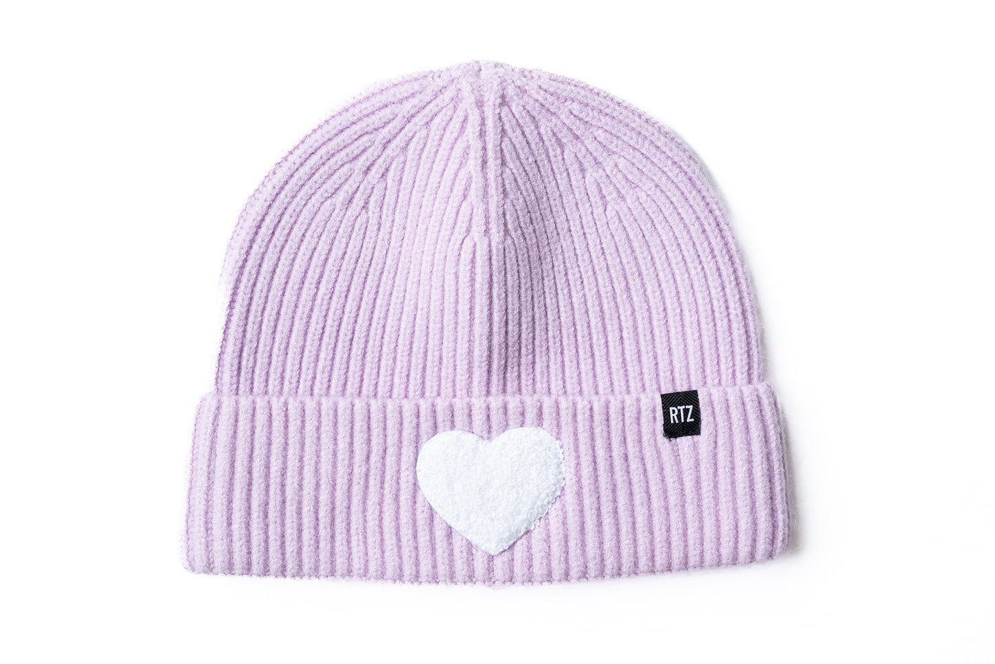 Lavender Ice Terry Heart Beanie