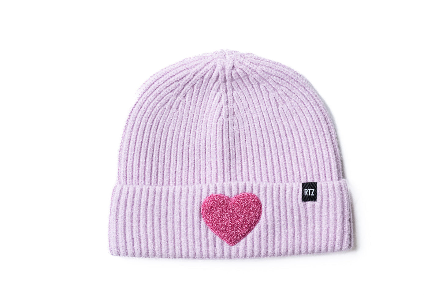 Lavender Ice Terry Heart Beanie