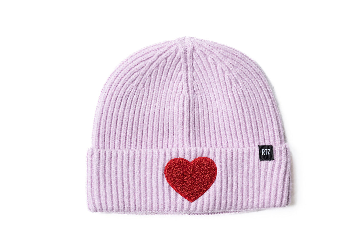 Lavender Ice Terry Heart Beanie