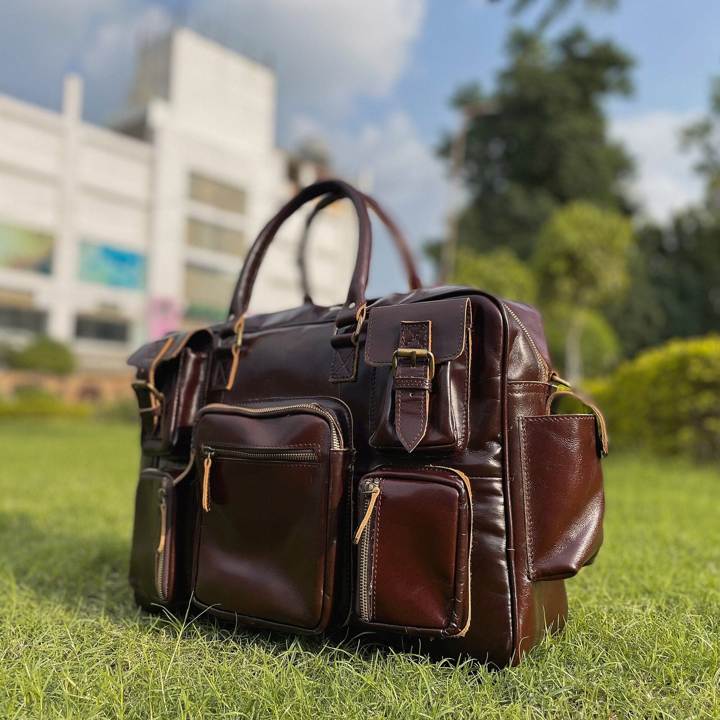 Norman Cherry Red Briefcase