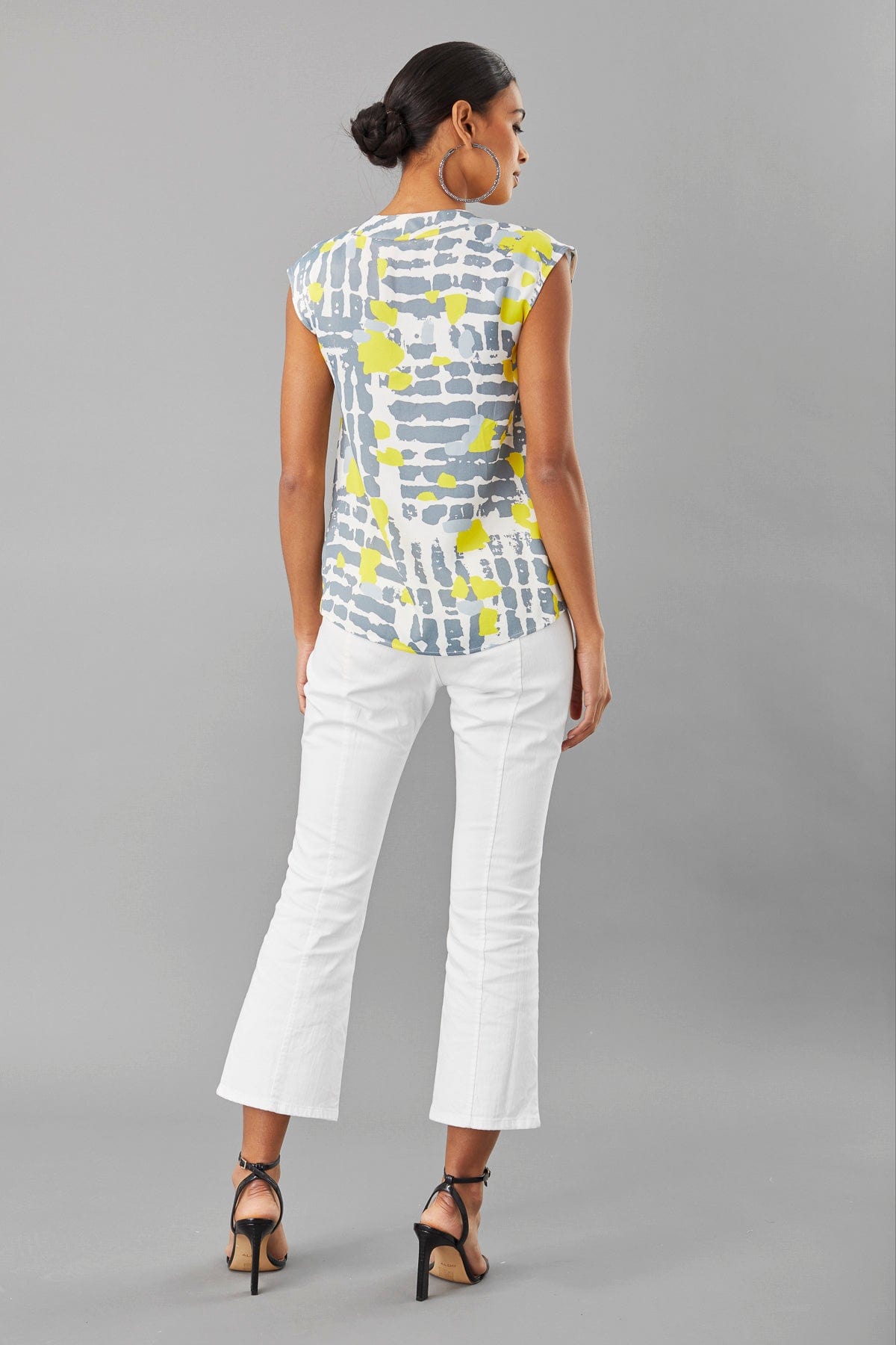 Op Art V-Neck Top