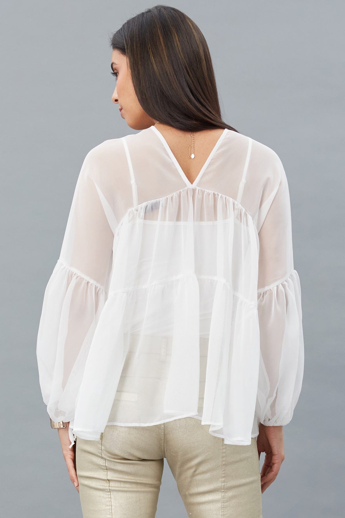 Tiered Chiffon Blouse