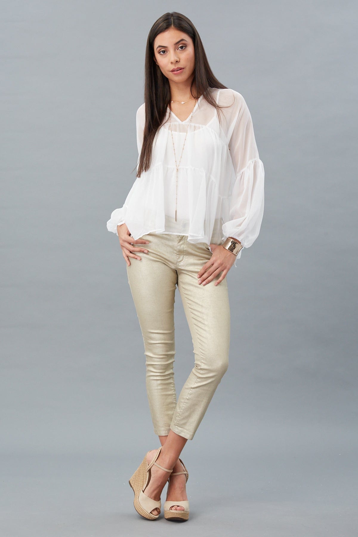 Tiered Chiffon Blouse