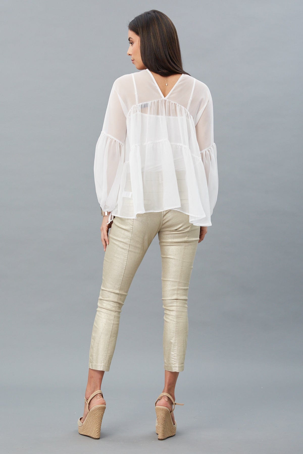 Tiered Chiffon Blouse