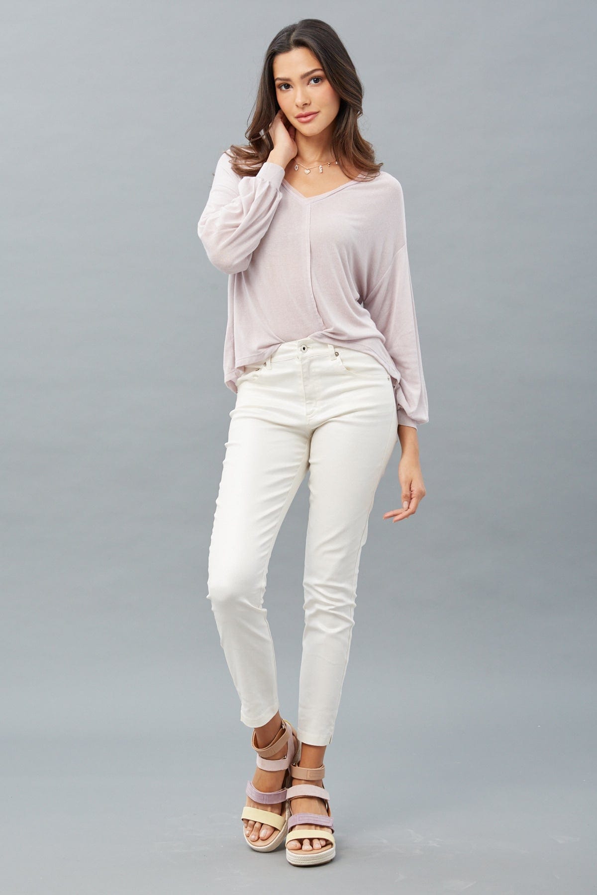 Silky Jersey V-Neck Top