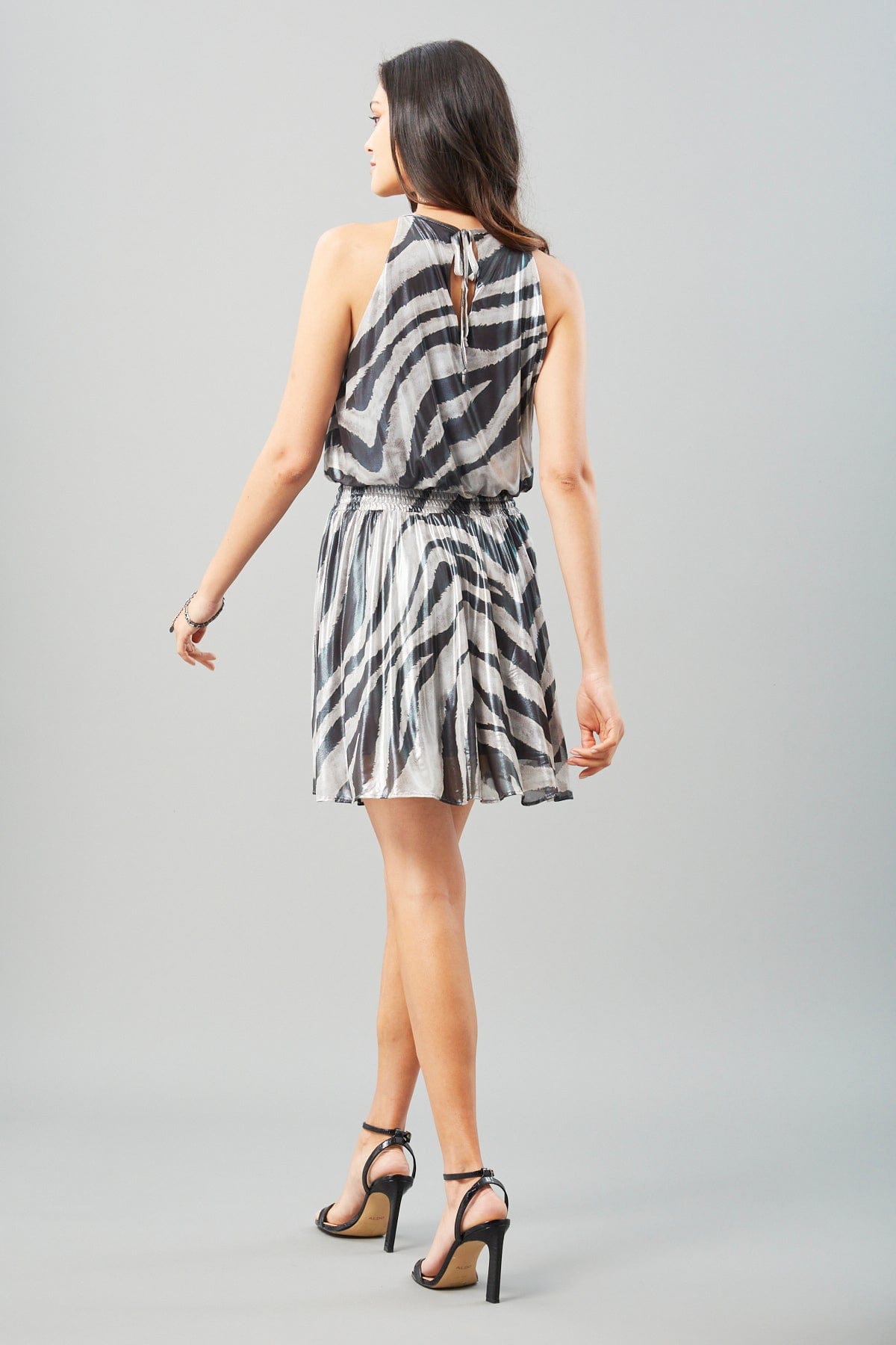 Foil Zebra Mesh Dress