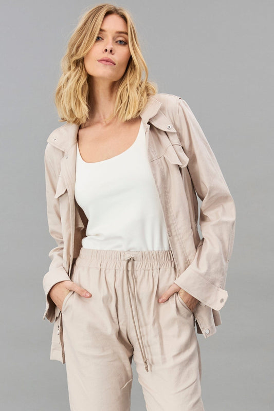 Stretch Linen Utility Jacket