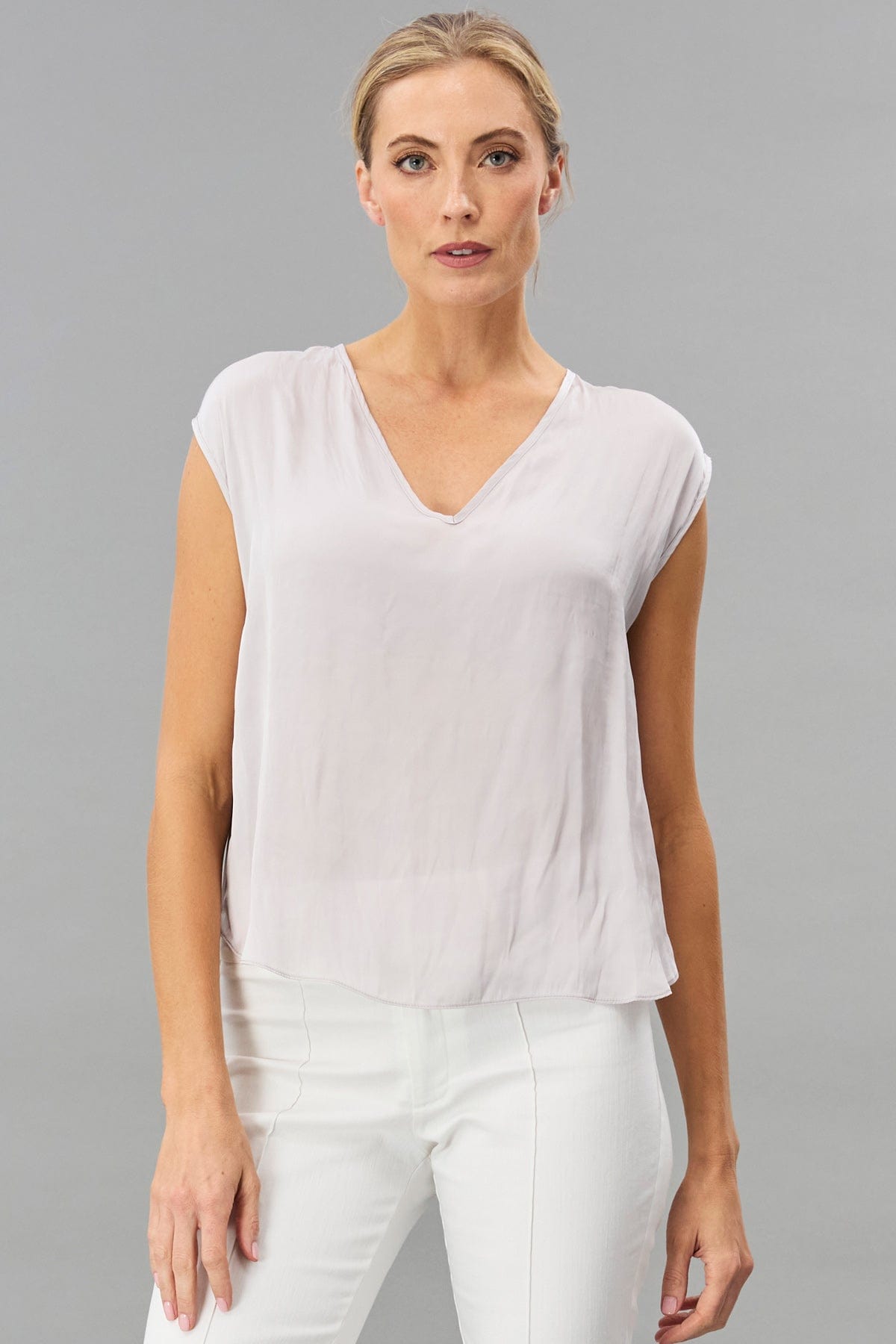 Vintage Satin V-Neck Top