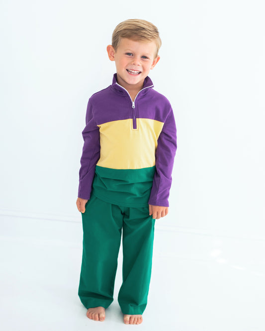 Jellybean Mardi Gras Colorblock Pullover