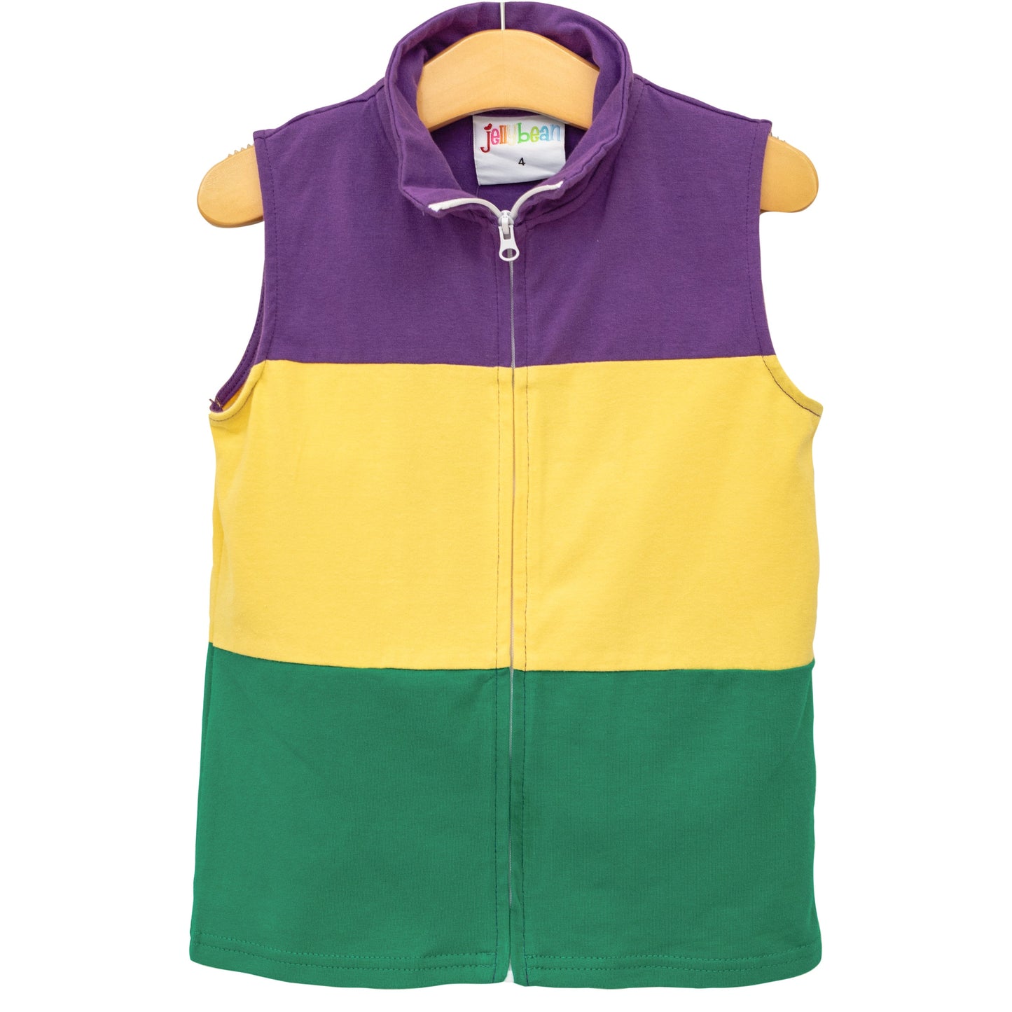 Jellybean Mardi Gras Colorblock Vest