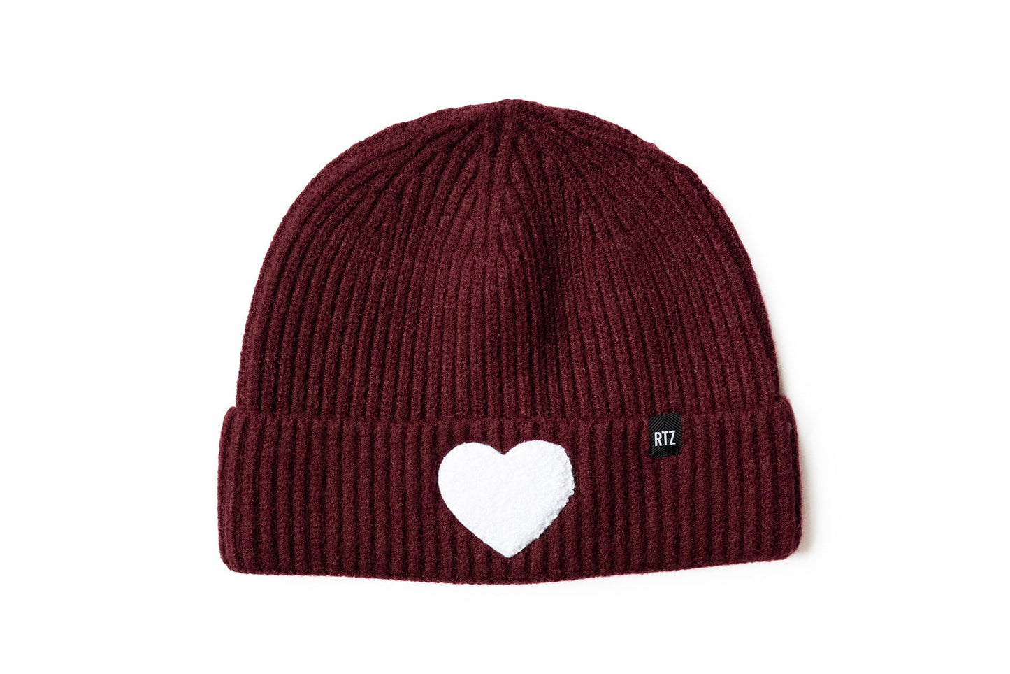 Maroon Terry Heart Beanie