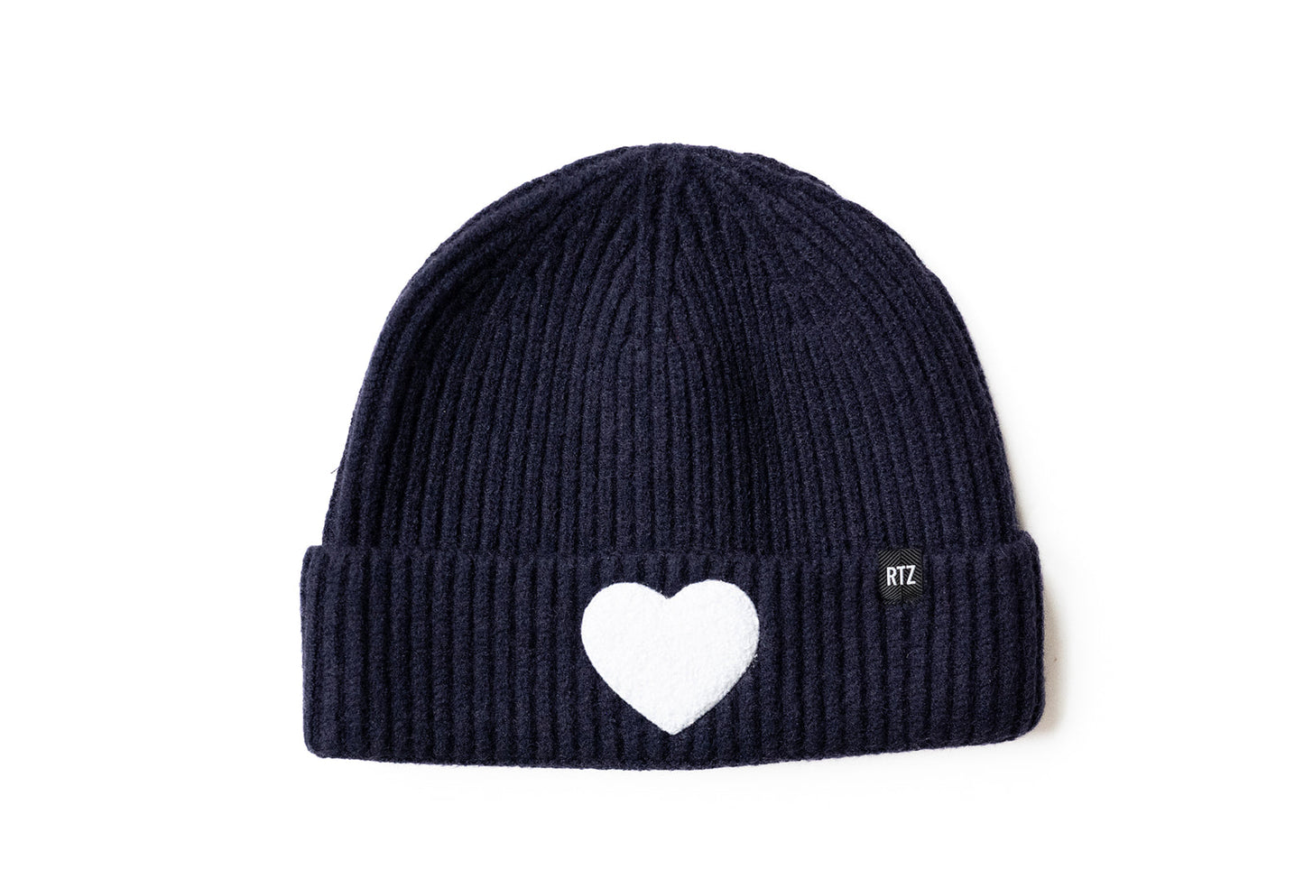 Midnight Terry Heart Beanie