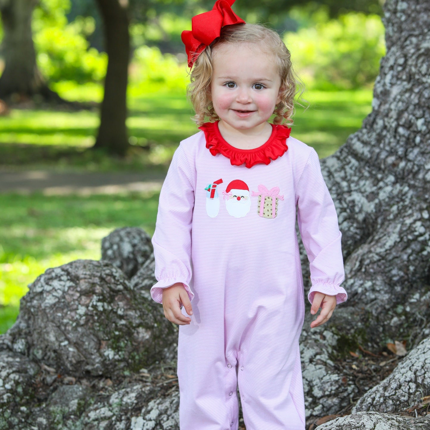 Jellybean Milk and Cookies Girls Ruffle Romper