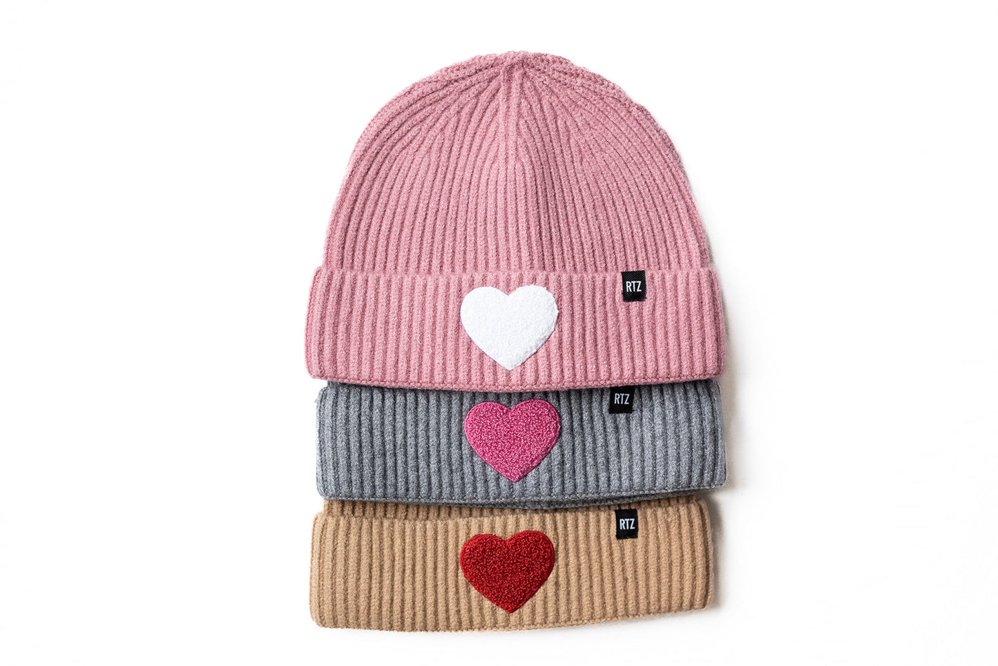 Blush Terry Heart Beanie