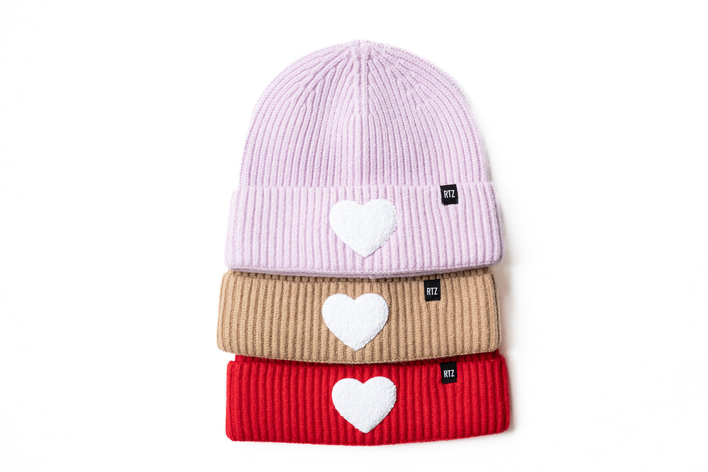 Blush Terry Heart Beanie