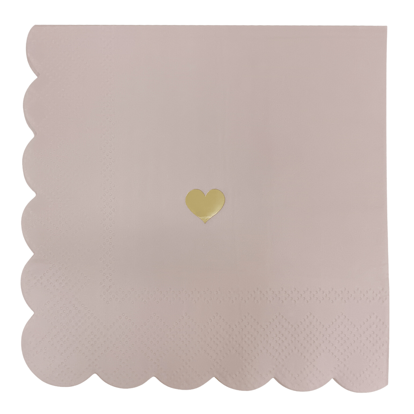 Pink with Gold Heart Cocktail Napkins