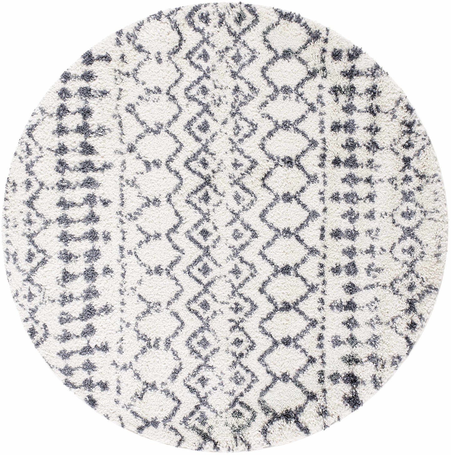 Navassa White/Gray Trellis Plush Rug