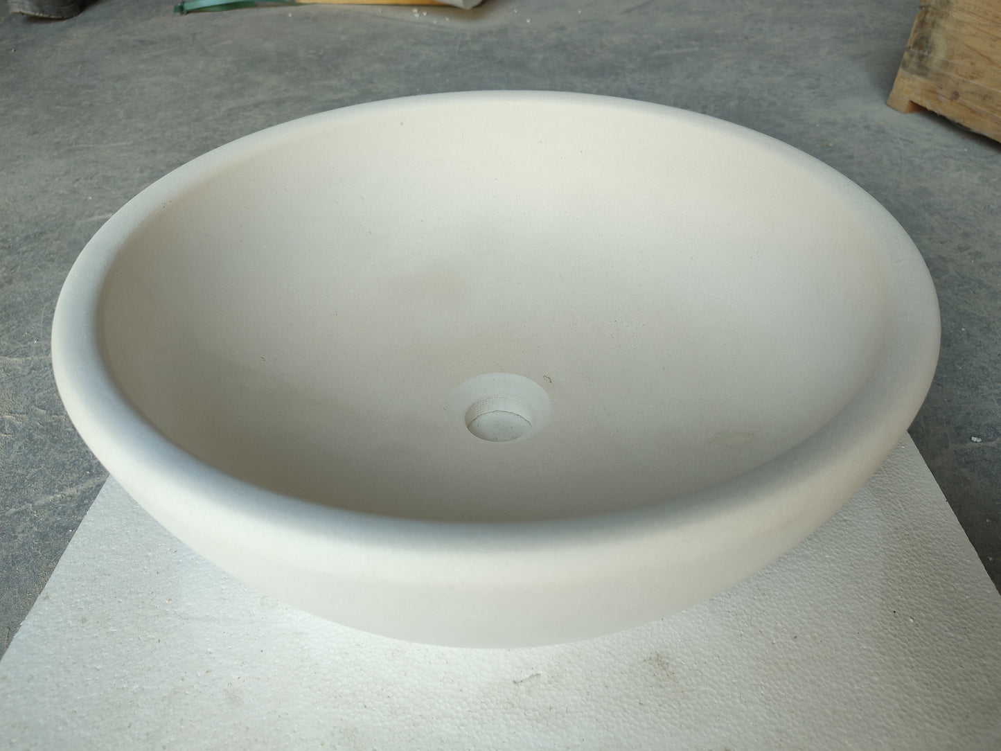 Natural Stone Classic Limestone Round Edge Vessel Sink (D)16" (H)6"