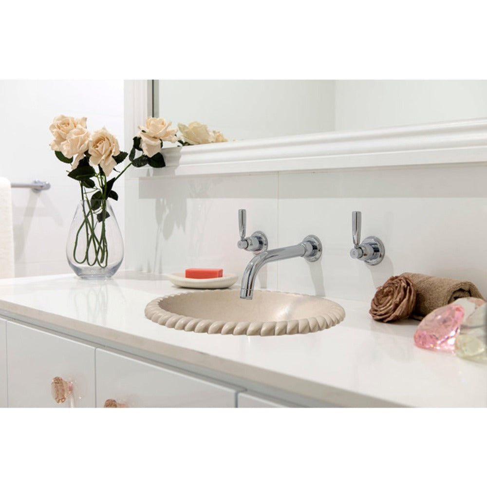 Natural Stone Champagne Limestone Vessel Sink (L)22" (W)18" (H)6"