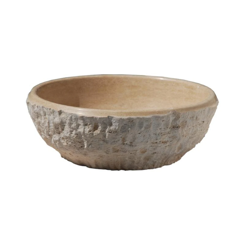 Natural Stone Dragon Split Face Travertine Sink (D)16" (H)6"