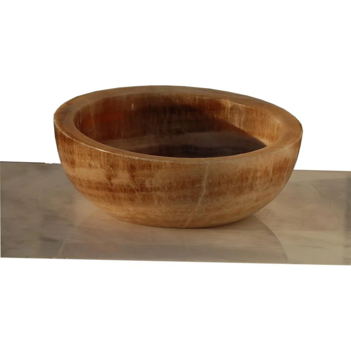 Natural Stone Honey Onyx Vessel Sink (D)16" (H)7"