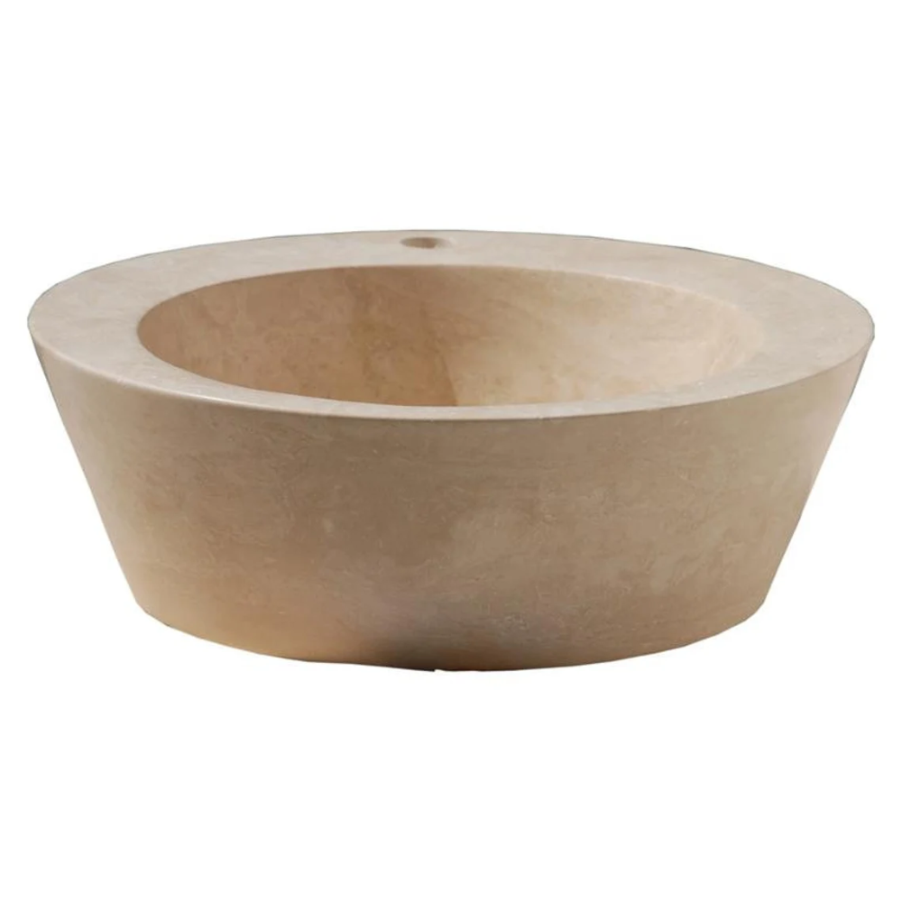 Natural Stone Light Travertine Vessel Sink (D)16" (H)6"