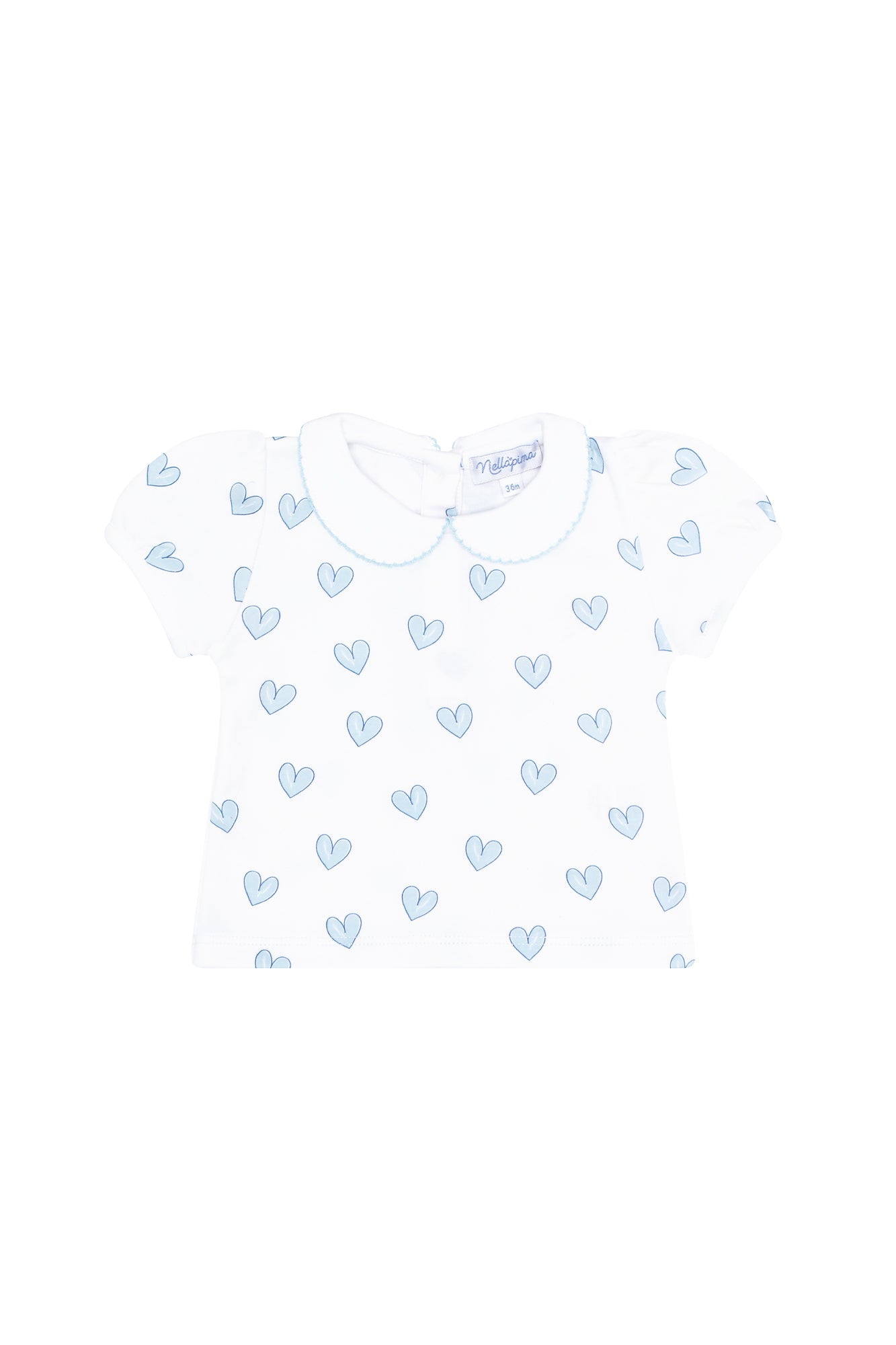 Blue Heart Print Diaper Cover Set