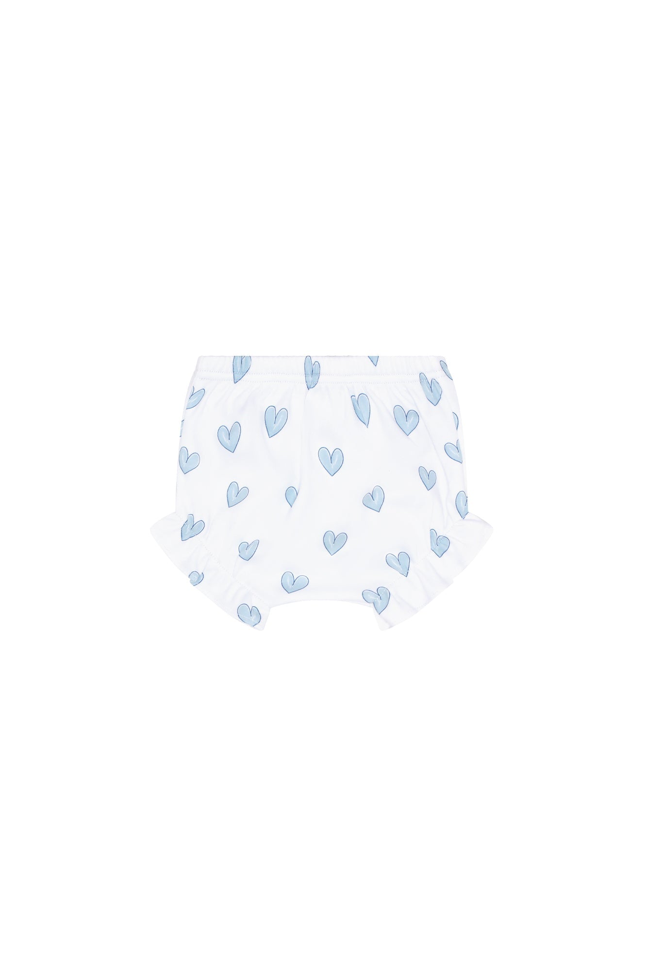 Blue Heart Print Diaper Cover Set