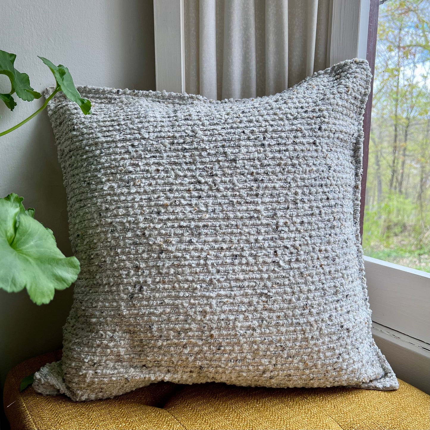 Oatmeal Bouclé Throw Pillow Cover