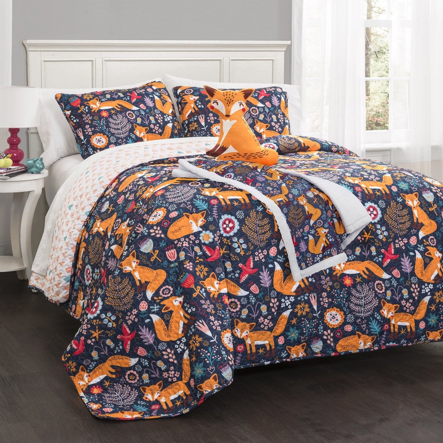 Pixie Fox Quilt 4 Piece Set Full/Queen Size