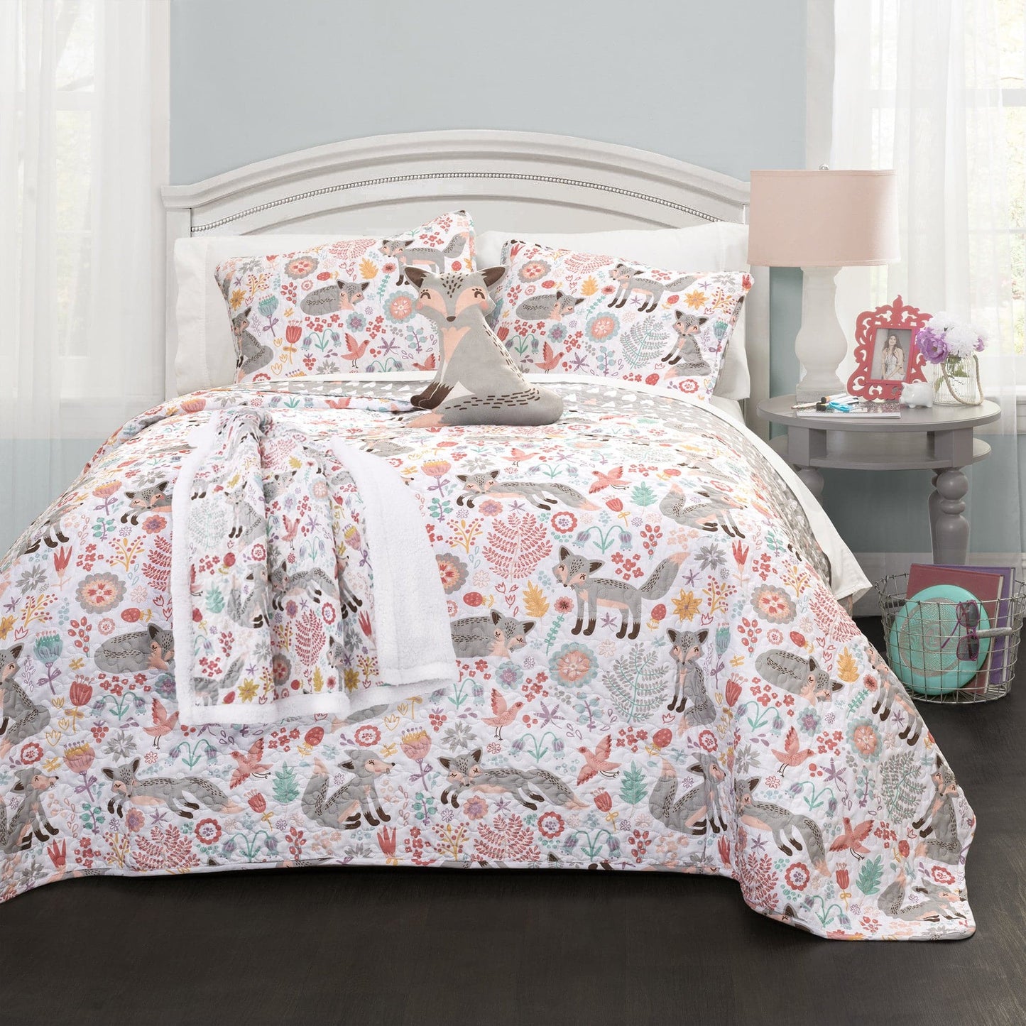 Pixie Fox Quilt 4 Piece Set Full/Queen Size