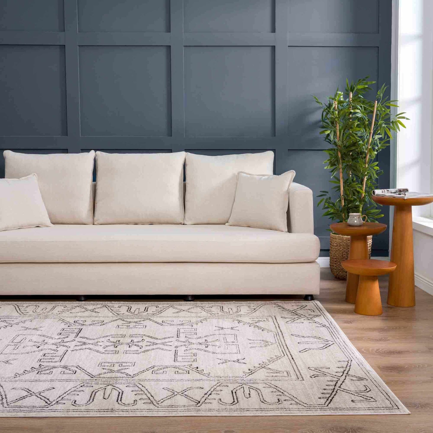 Divya Cream Tribal Area Rug - Limited Edition