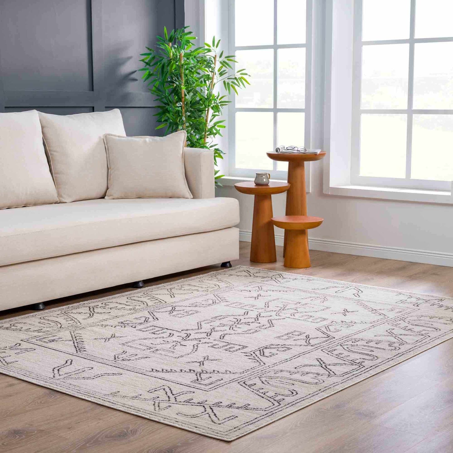 Divya Cream Tribal Area Rug - Limited Edition